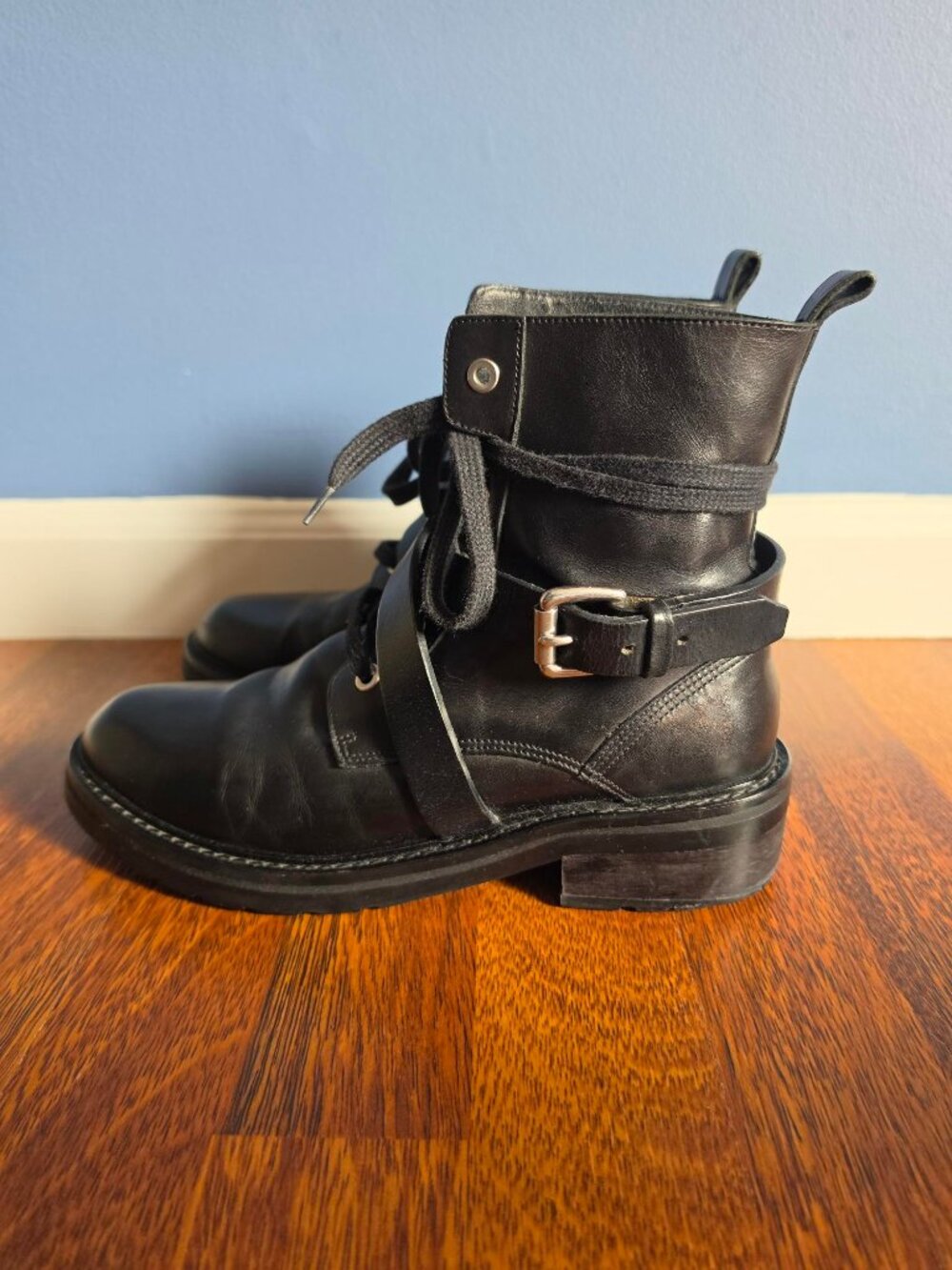 Allsaints Black Leather Boots (Size US 8) - Picture 3 of 10